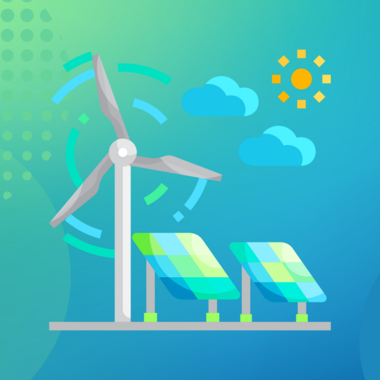 Illustration of wind and solar energy